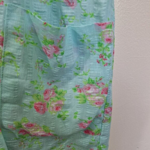 Vintage Floral Snap Button Gown size large - Picture 5 of 5